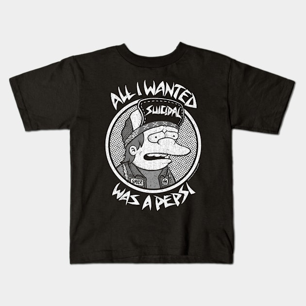 All i wanted was a pep$i, Suicidal Tendencies, Parody Kids T-Shirt by PeligroGraphics